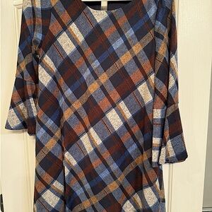 Jessica Howard plaid warm colored Petite Large dress.